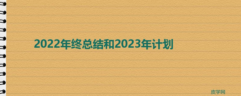 2022年终总结和2023年计划