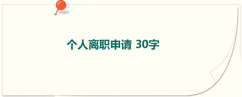 个人离职申请 30字