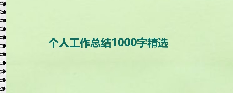 个人工作总结1000字精选