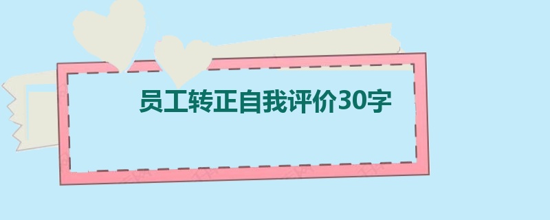 员工转正自我评价30字