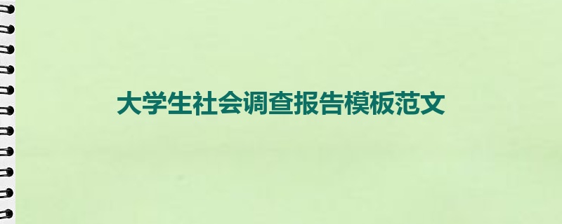 大学生社会调查报告模板范文