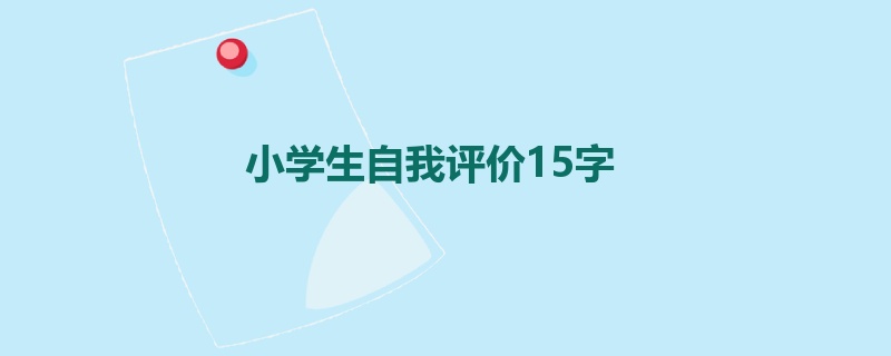 小学生自我评价15字