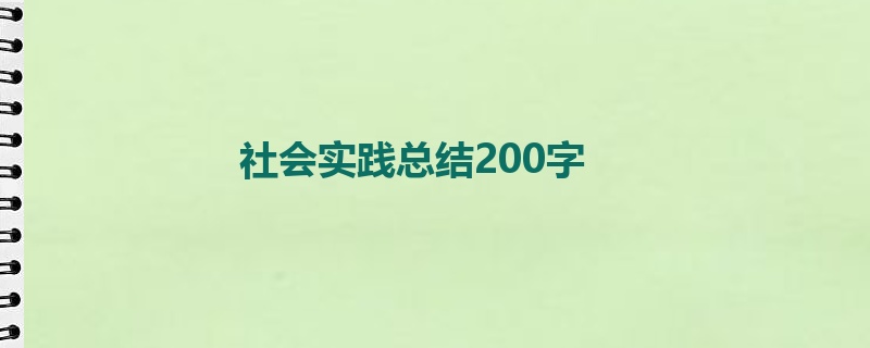 社会实践总结200字