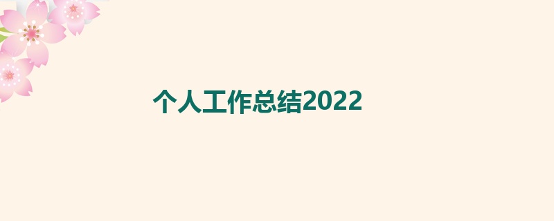 个人工作总结2022