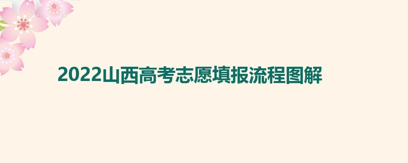 2022山西高考志愿填报流程图解