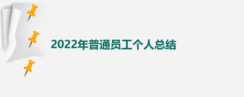 2022年普通员工个人总结