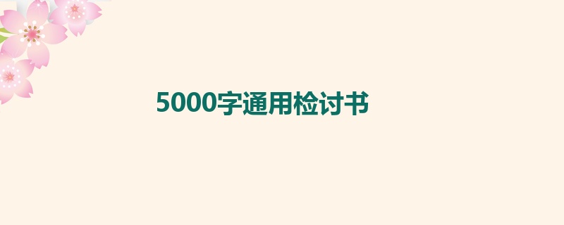 5000字通用检讨书