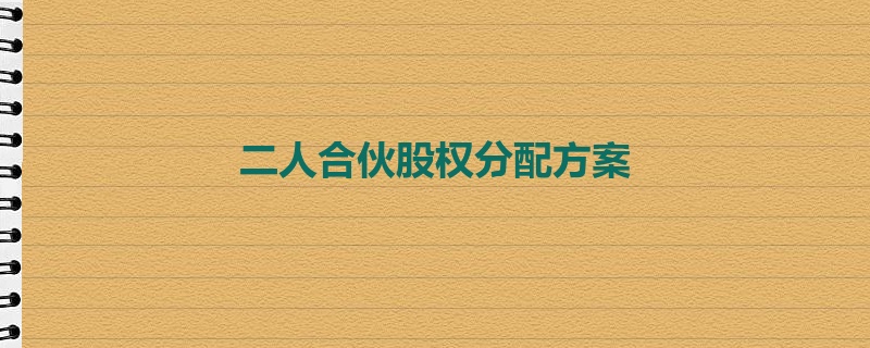 二人合伙股权分配方案