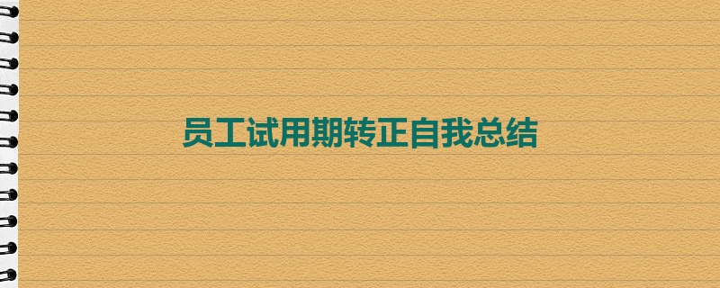 员工试用期转正自我总结