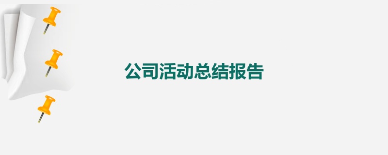 公司活动总结报告