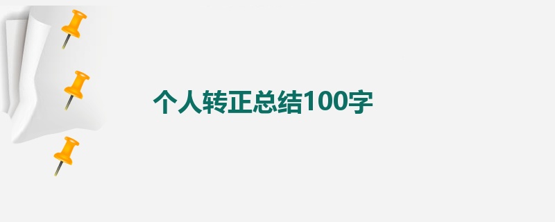 个人转正总结100字