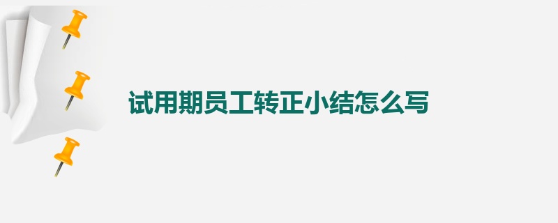 试用期员工转正小结怎么写