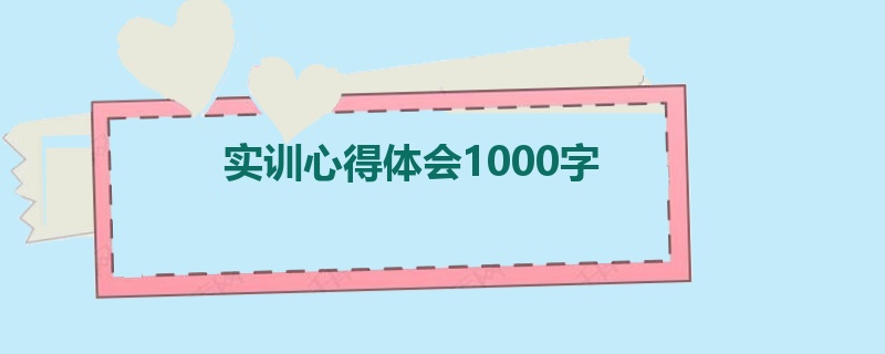 实训心得体会1000字