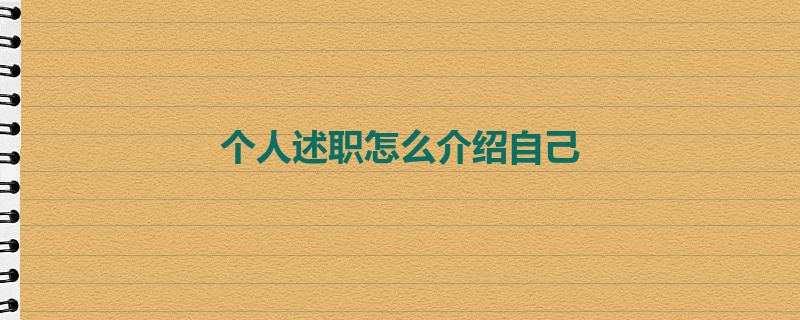 个人述职怎么介绍自己