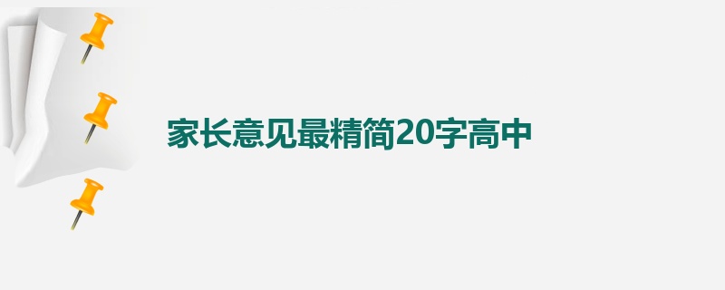 家长意见最精简20字高中