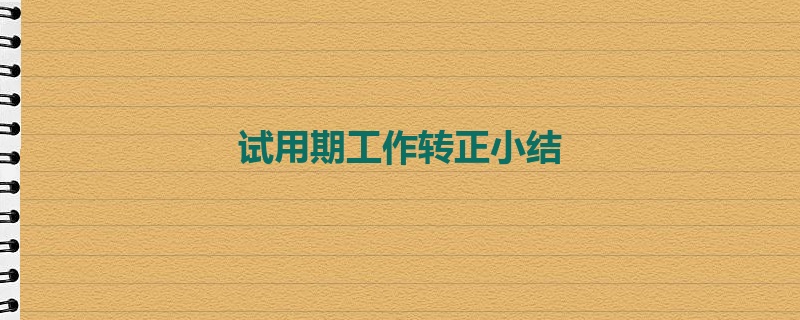 试用期工作转正小结