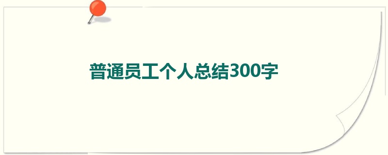 普通员工个人总结300字