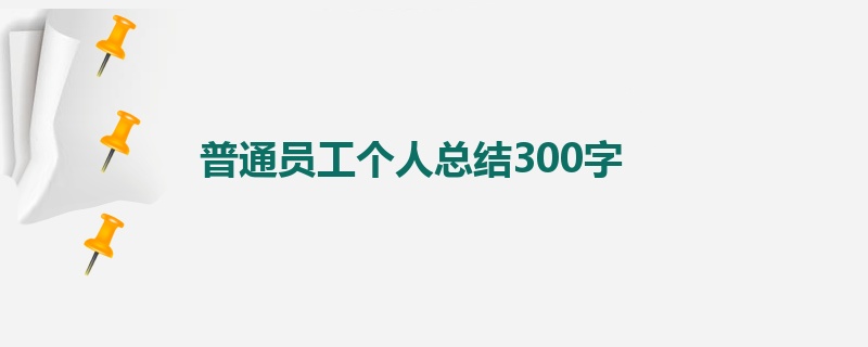 普通员工个人总结300字