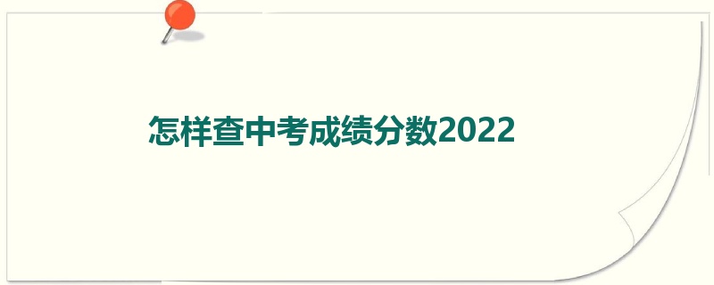 怎样查中考成绩分数2022