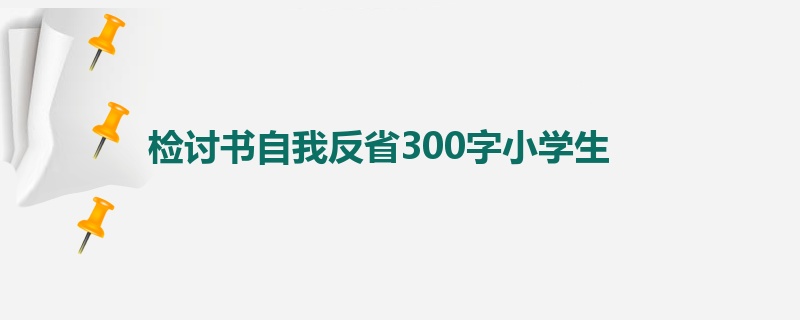 检讨书自我反省300字小学生