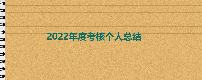 2022年度考核个人总结