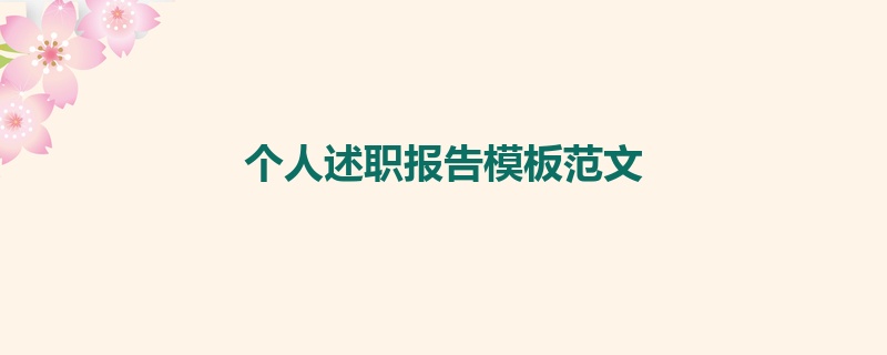 个人述职报告模板范文