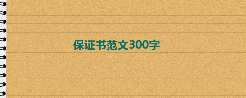 保证书范文300字