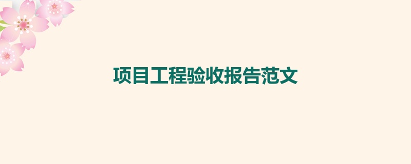 项目工程验收报告范文