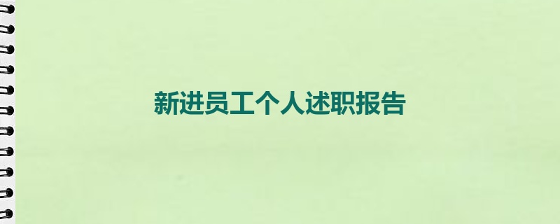 新进员工个人述职报告