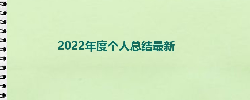 2022年度个人总结最新