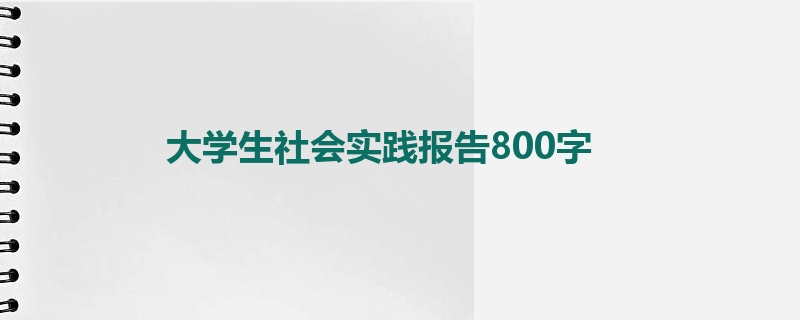 大学生社会实践报告800字