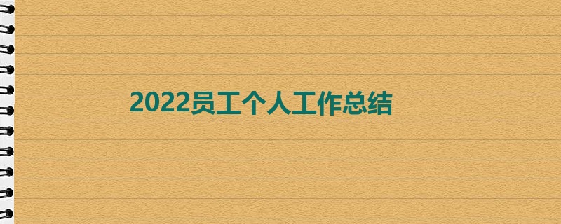 2022员工个人工作总结