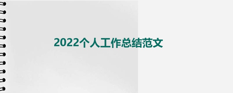 2022个人工作总结范文