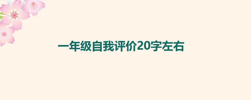 一年级自我评价20字左右