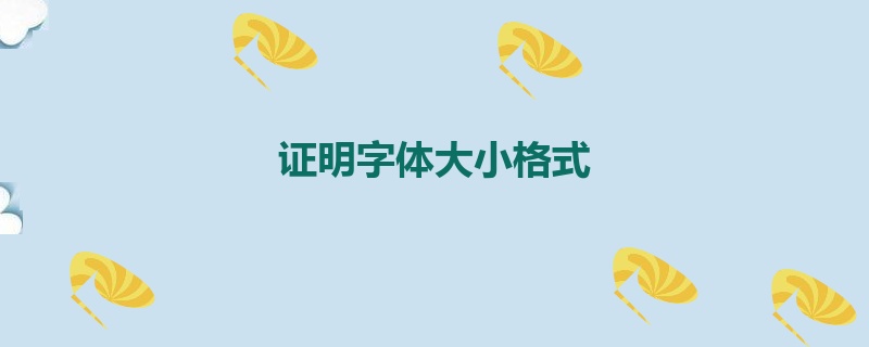 证明字体大小格式