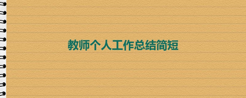 教师个人工作总结简短