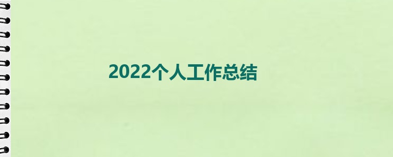 2022个人工作总结