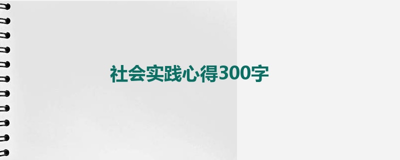 社会实践心得300字