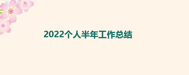 2022个人半年工作总结