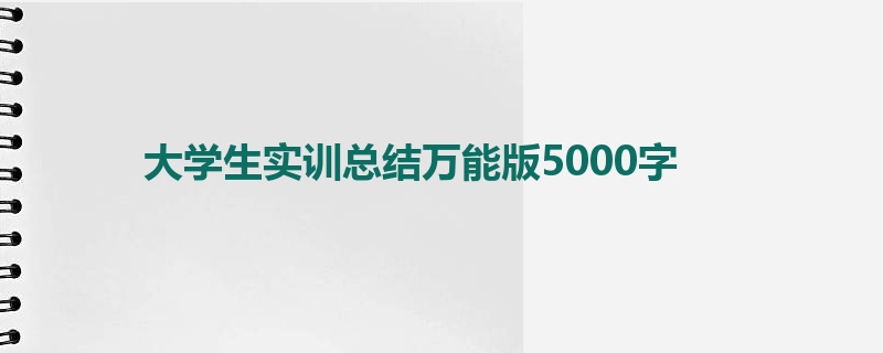 大学生实训总结万能版5000字