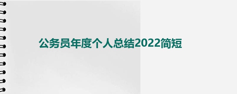 公务员年度个人总结2022简短