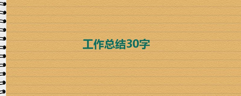 工作总结30字