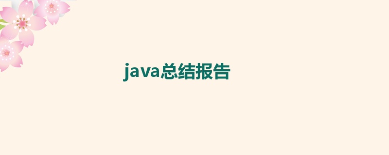 java总结报告