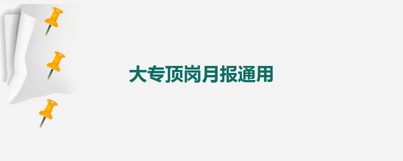 大专顶岗月报通用