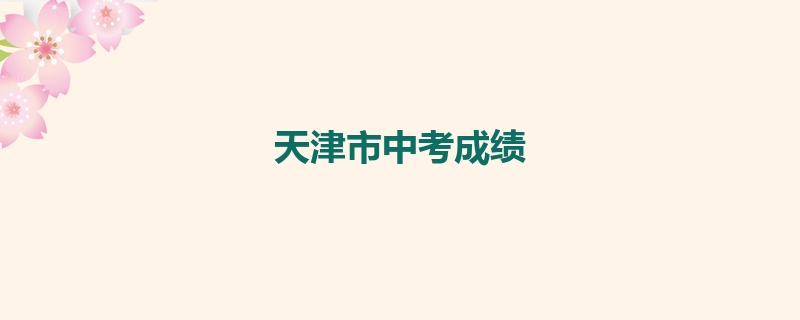 天津市中考成绩