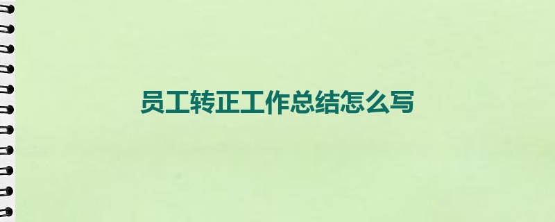 员工转正工作总结怎么写