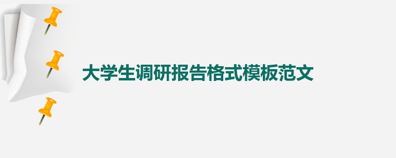 大学生调研报告格式模板范文