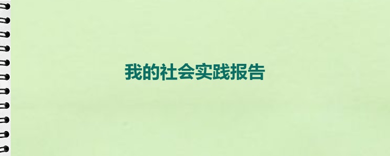 我的社会实践报告