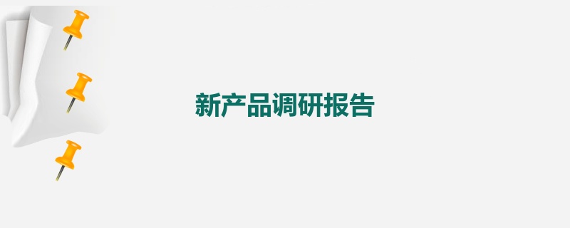 新产品调研报告