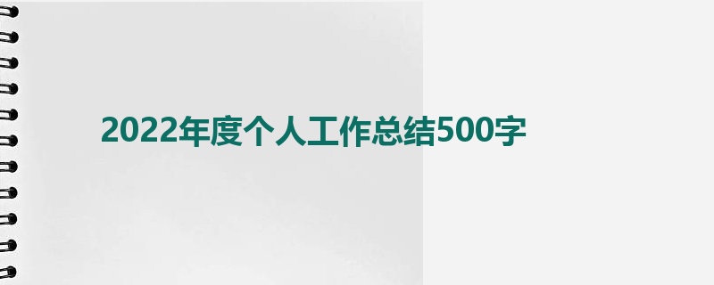 2022年度个人工作总结500字